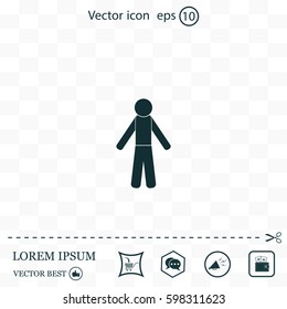 man icon - vector illustration with shadow