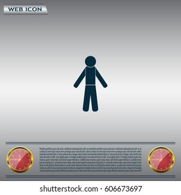 man icon - vector illustration with shadow