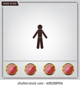man icon - vector illustration with shadow