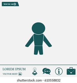 man icon - vector illustration with shadow