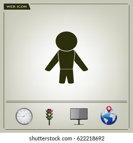 man icon - vector illustration with shadow