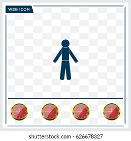 man icon - vector illustration with shadow