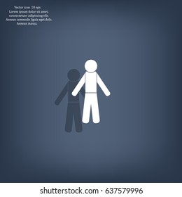man icon - vector illustration with shadow