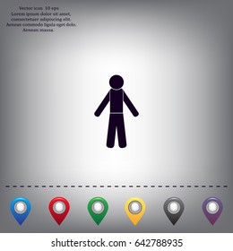 man icon - vector illustration with shadow