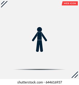 man icon - vector illustration with shadow