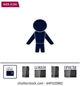 man icon - vector illustration with shadow
