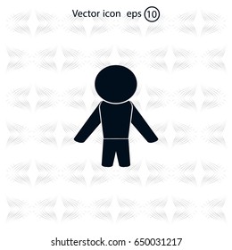 man icon - vector illustration with shadow