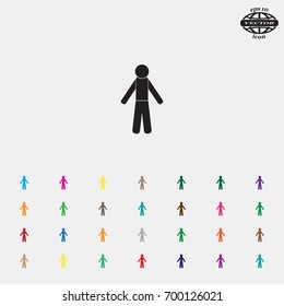 man icon - vector illustration with shadow