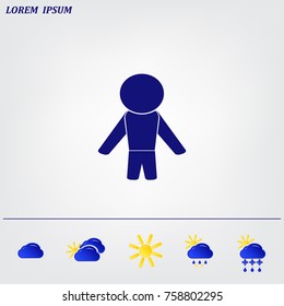 man icon - vector illustration with shadow