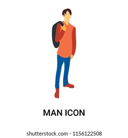 Man icon vector isolated on white background, Man transparent sign , standing people, person or human illustration