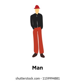 Man icon vector isolated on white background, Man transparent sign , standing human or people cartoon character illustration