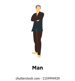 Man icon vector isolated on white background, Man transparent sign , standing human or people cartoon character illustration