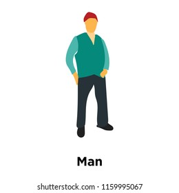 Man icon vector isolated on white background, Man transparent sign , standing human or people cartoon character illustration