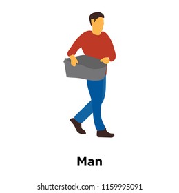 Man icon vector isolated on white background, Man transparent sign , standing human or people cartoon character illustration
