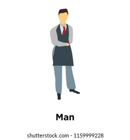 Man icon vector isolated on white background, Man transparent sign , standing human or people cartoon character illustration