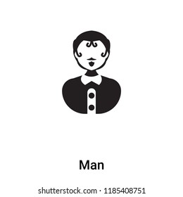 Man icon vector isolated on white background, logo concept of Man sign on transparent background, filled black symbol