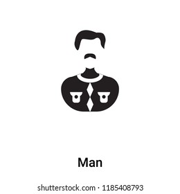 Man icon vector isolated on white background, logo concept of Man sign on transparent background, filled black symbol