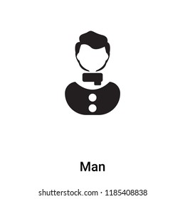 Man icon vector isolated on white background, logo concept of Man sign on transparent background, filled black symbol