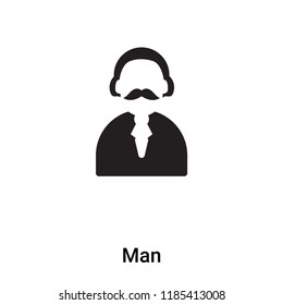 Man icon vector isolated on white background, logo concept of Man sign on transparent background, filled black symbol
