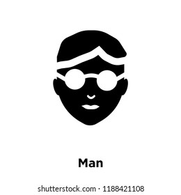 Man icon vector isolated on white background, logo concept of Man sign on transparent background, filled black symbol