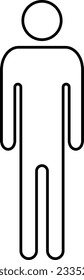 Man-Symbol, Vektorgrafik einzeln auf weißem Hintergrund. 