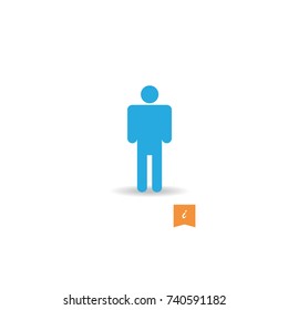 Man icon vector isolated on white background. Trendy man icon in flat style. Template for app, logo, ui and ux. Icon man, logo for your web site, office poster and placard. Modern man icon EPS 10