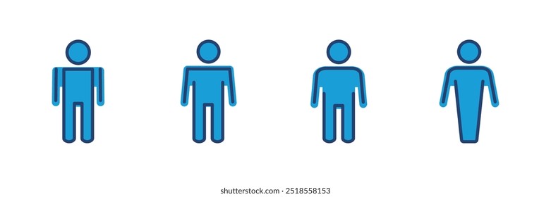 Vector del icono del hombre. Vector del icono masculino. símbolo humano