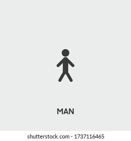 man icon. man vector on gray background