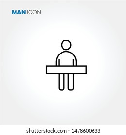 Man icon vector on white background