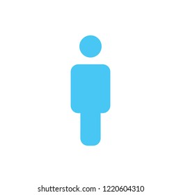 Man Icon vector. Simple flat symbol. Blue vector illustration isolated on white background.