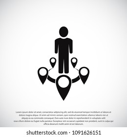 Man icon vector, stock vector illustration flat design style