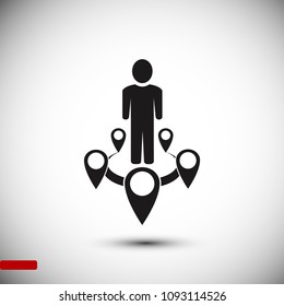 Man icon vector, stock vector illustration flat design style