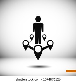 Man icon vector, stock vector illustration flat design style