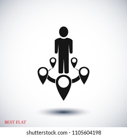 Man icon vector, stock vector illustration flat design style