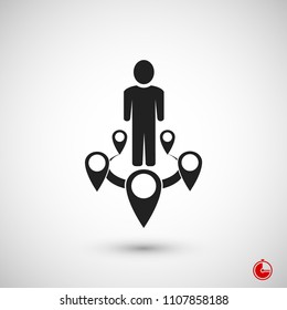 Man icon vector, stock vector illustration flat design style