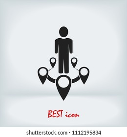 Man icon vector, stock vector illustration flat design style