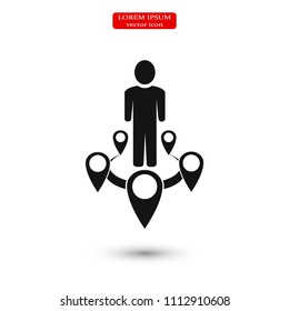 Man icon vector, stock vector illustration flat design style