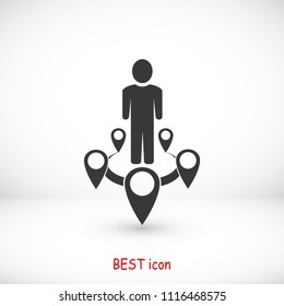 Man icon vector, stock vector illustration flat design style