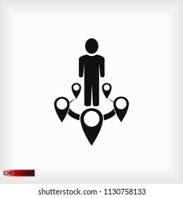 Man icon vector, stock vector illustration flat design style