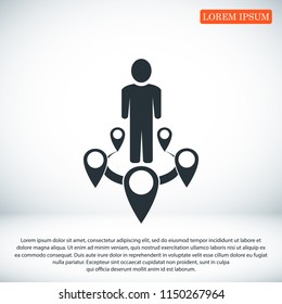 Man icon vector, stock vector illustration flat design style