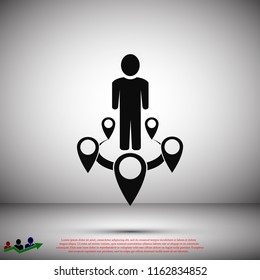 Man icon vector, stock vector illustration flat design style