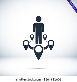 Man icon vector, stock vector illustration flat design style