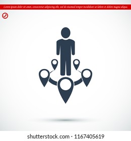 Man icon vector, stock vector illustration flat design style