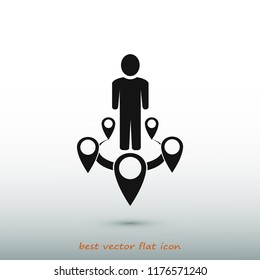 Man icon vector, stock vector illustration flat design style