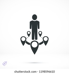 Man icon vector, stock vector illustration flat design style