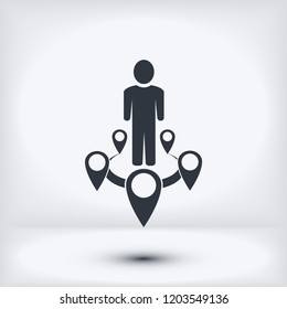 Man icon vector, stock vector illustration flat design style