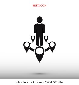 Man icon vector, stock vector illustration flat design style