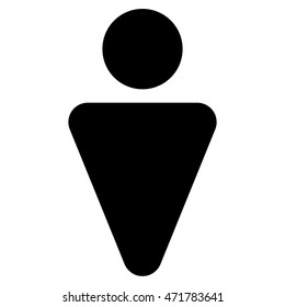 Man icon. Vector style is flat iconic symbol with rounded angles, black color, white background.