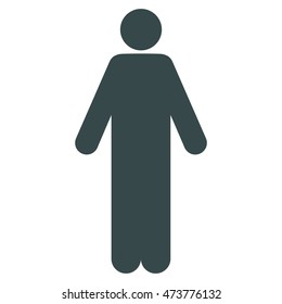 Man icon. Vector style is flat iconic symbol with rounded angles, soft blue color, white background.