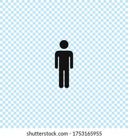 Man icon vector.Standing man silhouette.Profile and user symbol